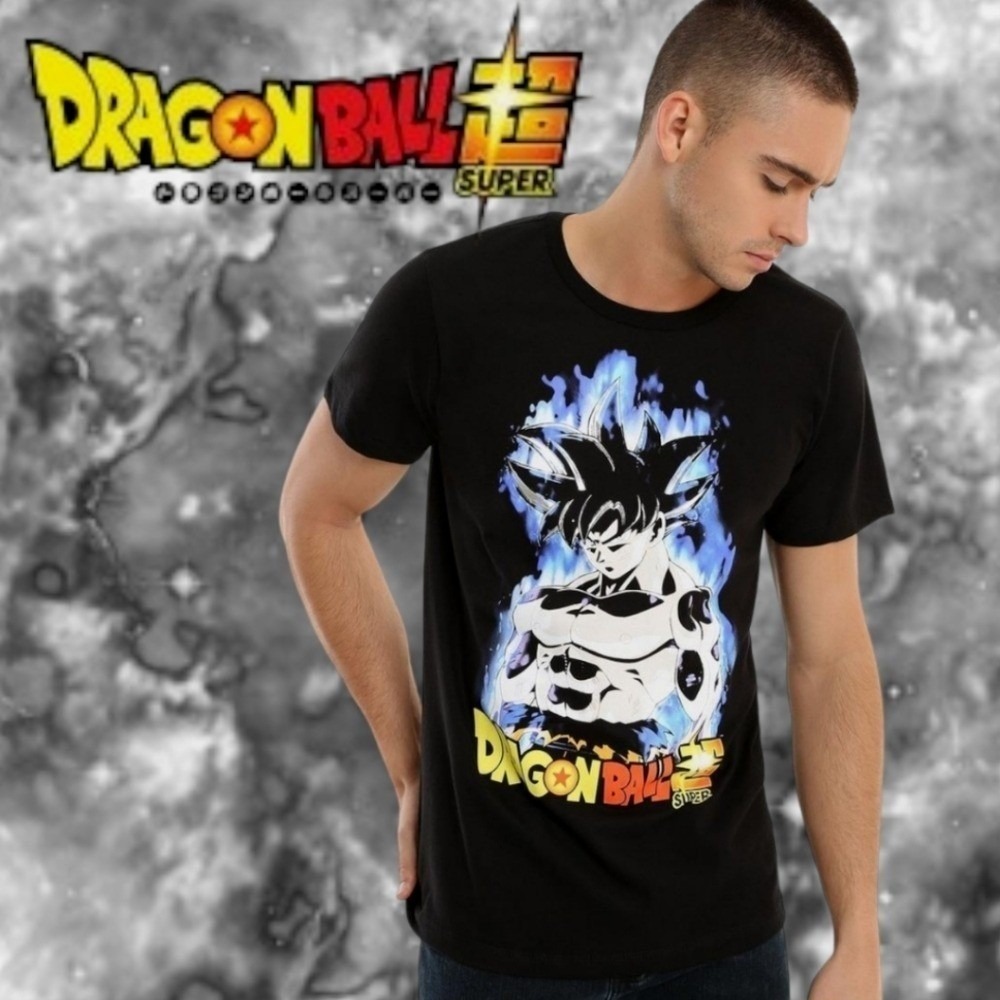 Dragon Ball Super Goku Ultra Instinct‎ Graphic T-Shirt Mens Anime Black XS
